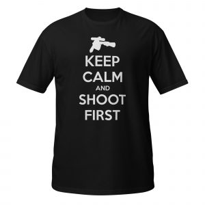 Alternative view of Keep Calm and Shoot First — Sci-Fi Parody Women's Tee