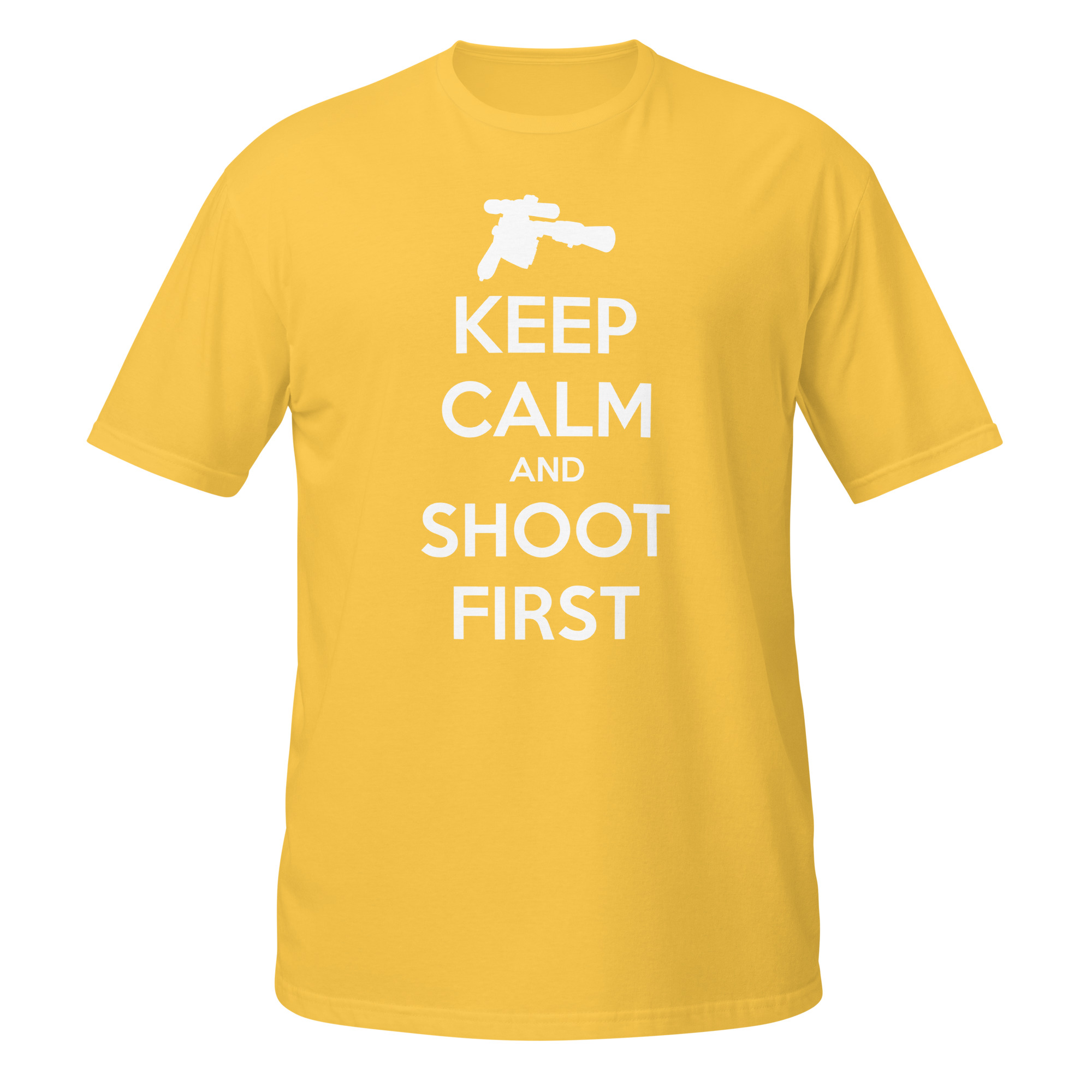 Keep Calm and Shoot First — Sci-Fi Parody Women's Tee - Image 12