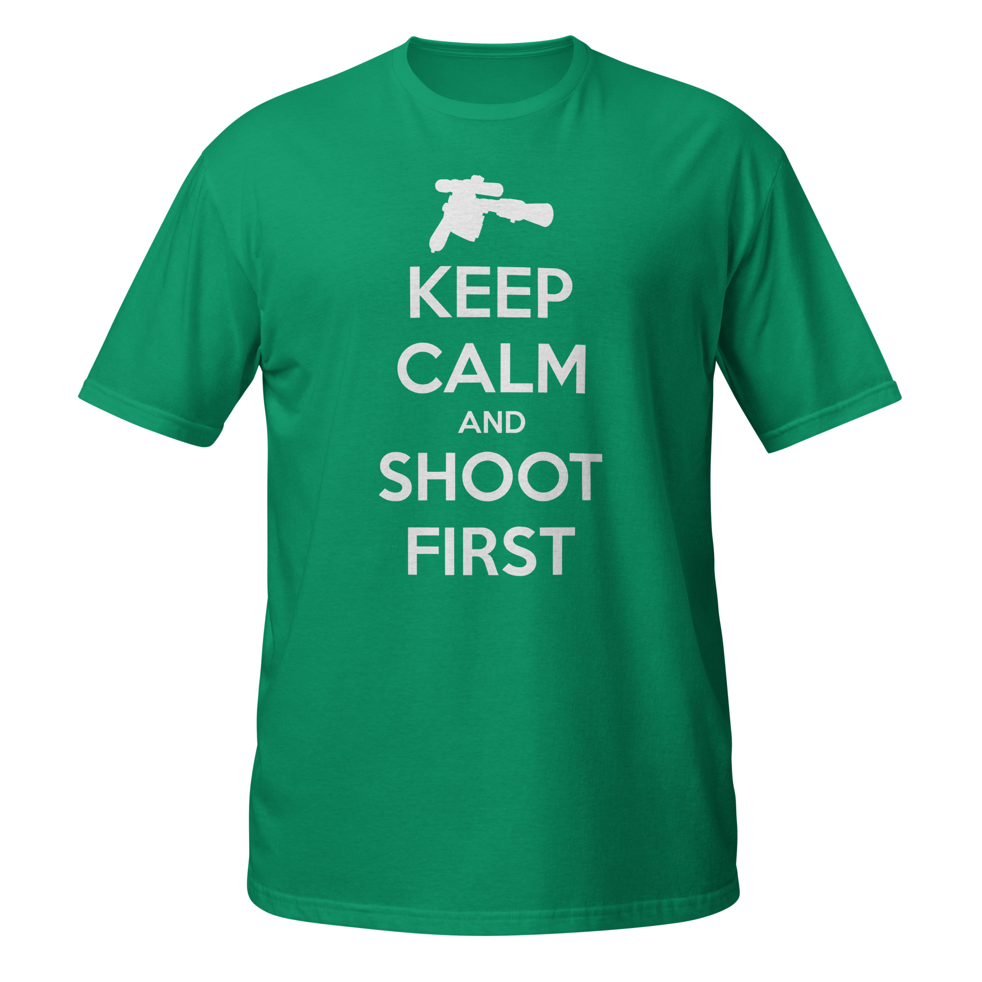 Keep Calm and Shoot First — Sci-Fi Parody Women's Tee - Image 7