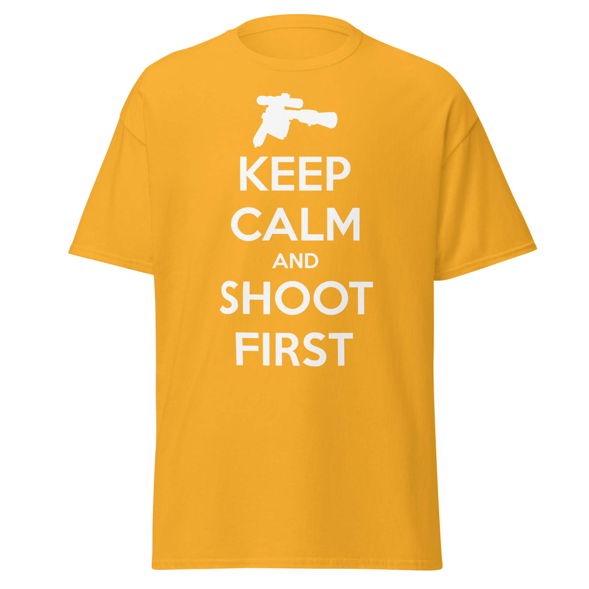 Keep Calm and Shoot First — Sci-Fi Parody Tee - Image 14