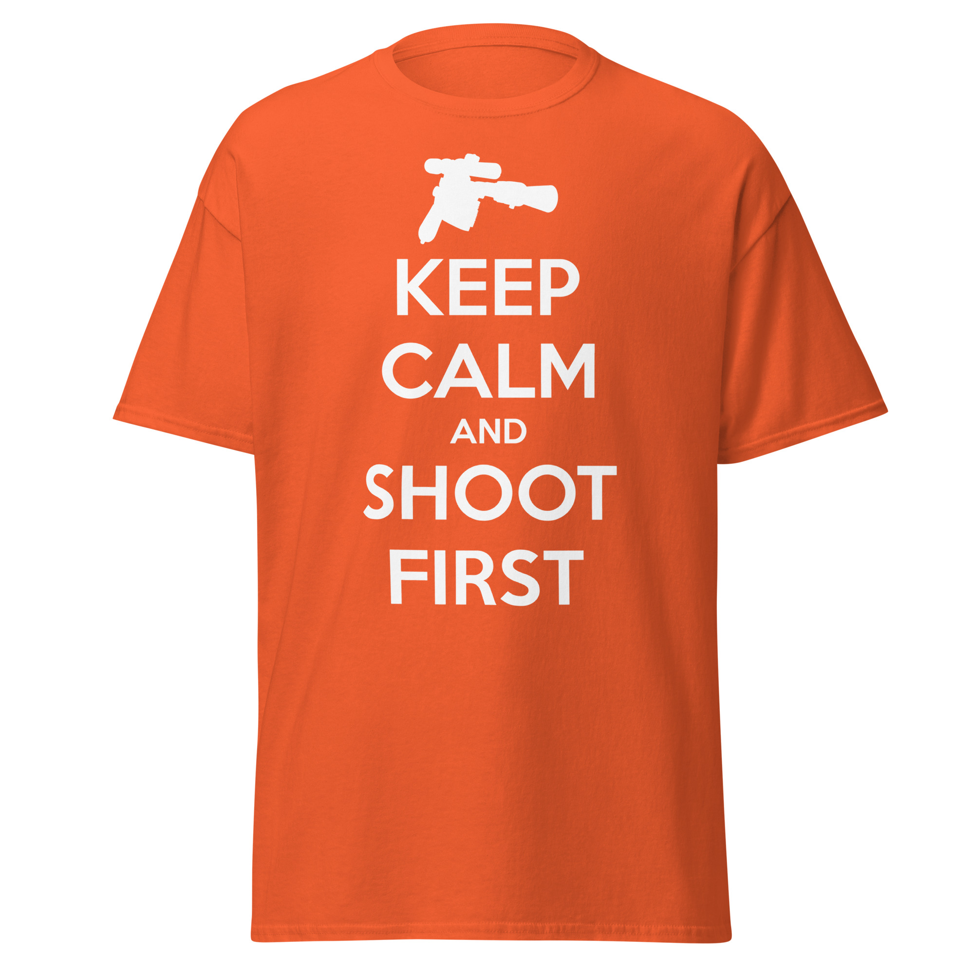 Keep Calm and Shoot First — Sci-Fi Parody Tee - Image 10
