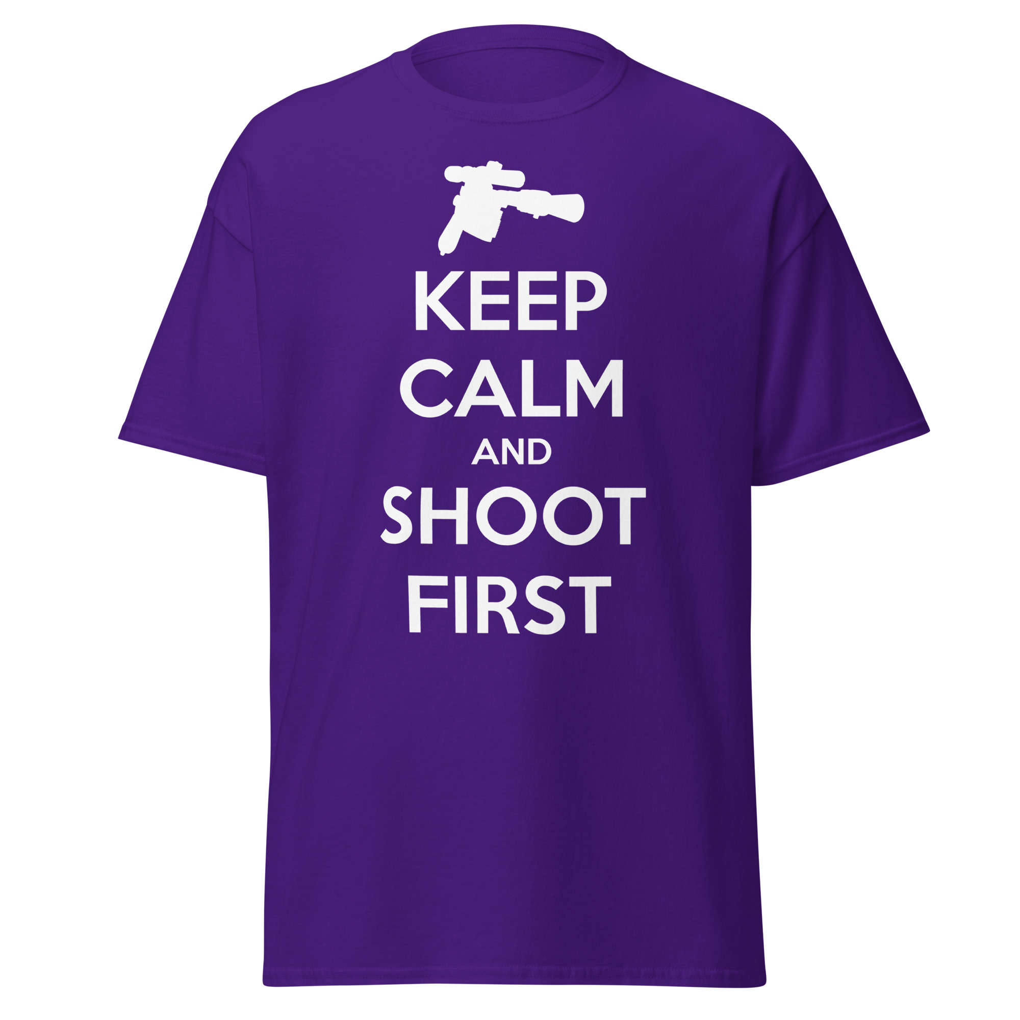 Keep Calm and Shoot First — Sci-Fi Parody Tee - Image 4