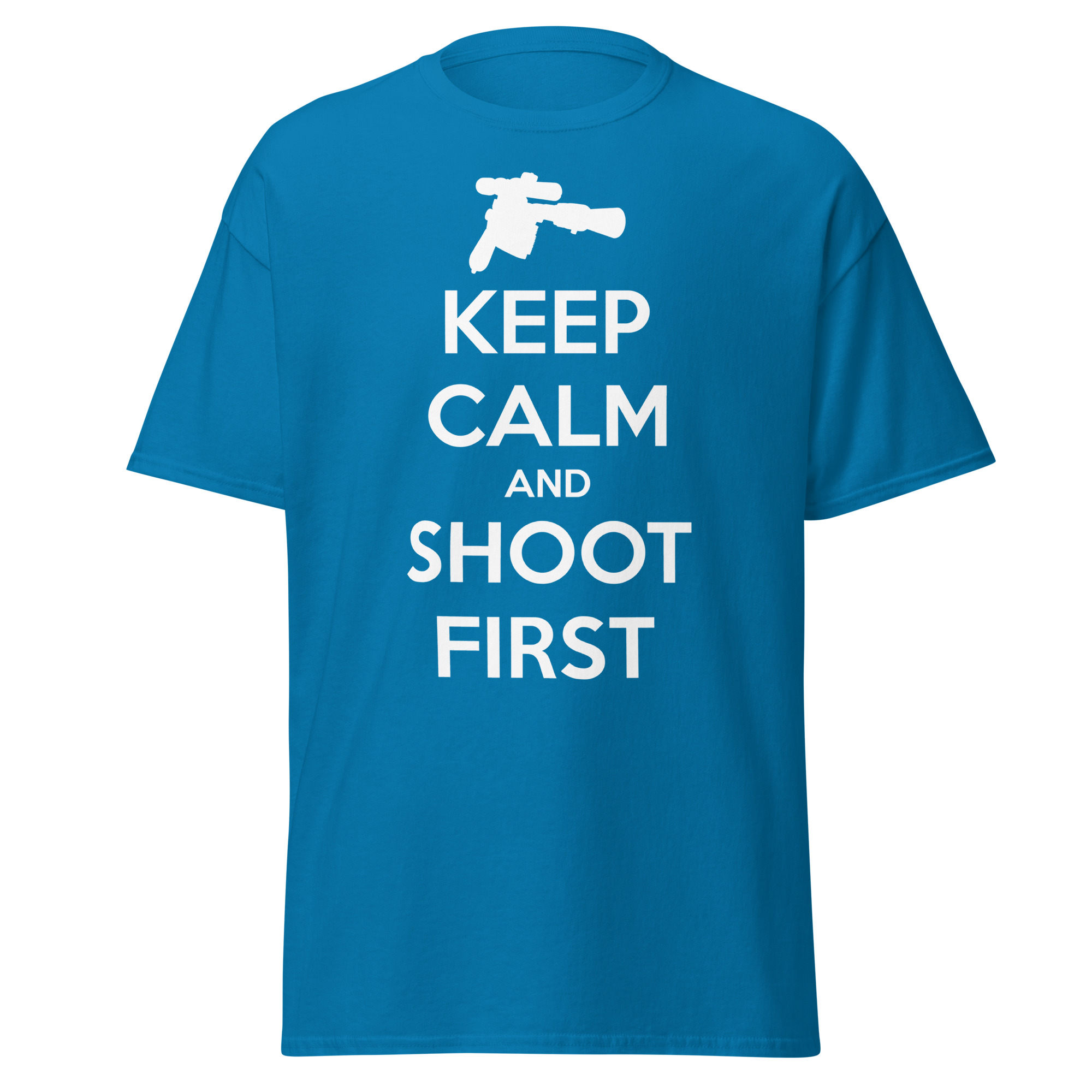 Keep Calm and Shoot First — Sci-Fi Parody Tee - Image 8