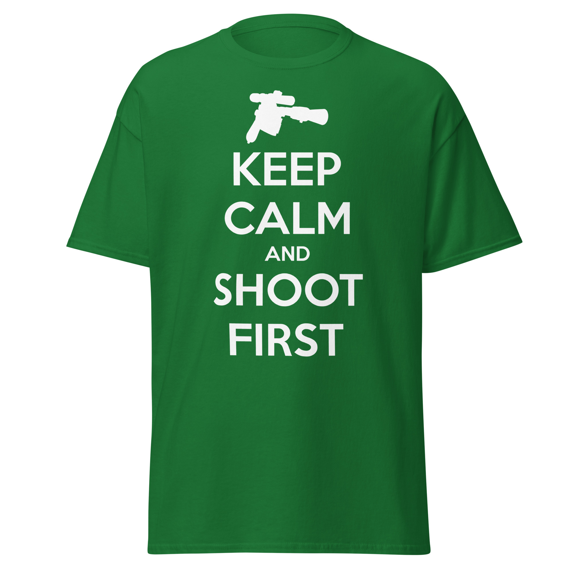 Keep Calm and Shoot First — Sci-Fi Parody Tee - Image 7