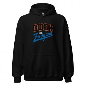 Alternative view of Duck the Fodgers Hoodie | Funny Baseball Rivalry Sweatshirt
